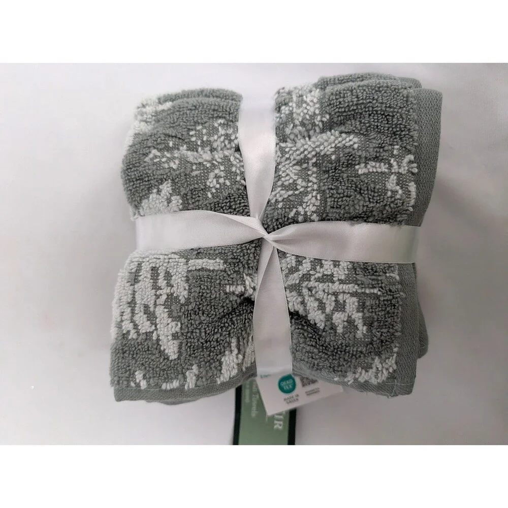 Set of 4 Balsam & Fir Washcloths Evergreen Trees Forest